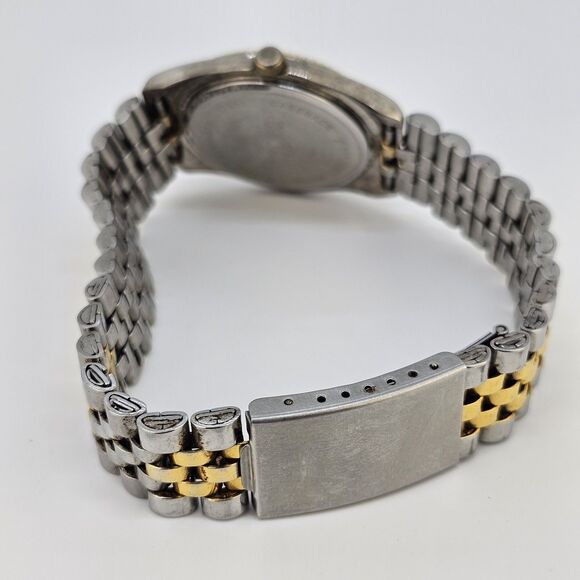 VTG Cosort Men's Watch 36MM Gold Dial Two Tone Band Up to 8" New Battery - Picture 9 of 15